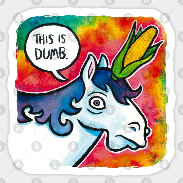 UniCORN, get it? Har har. This is dumb. Sticker by LAB Ideas